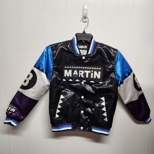 Headgear Classics Martin 8 Ball Satin Jacket Youth Medium Black‎ Purple Bomber